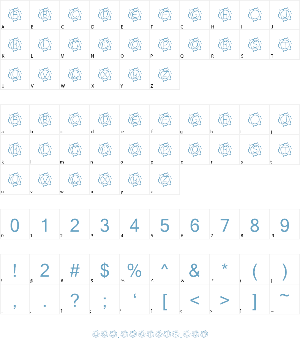 JI Sunflower Font Character